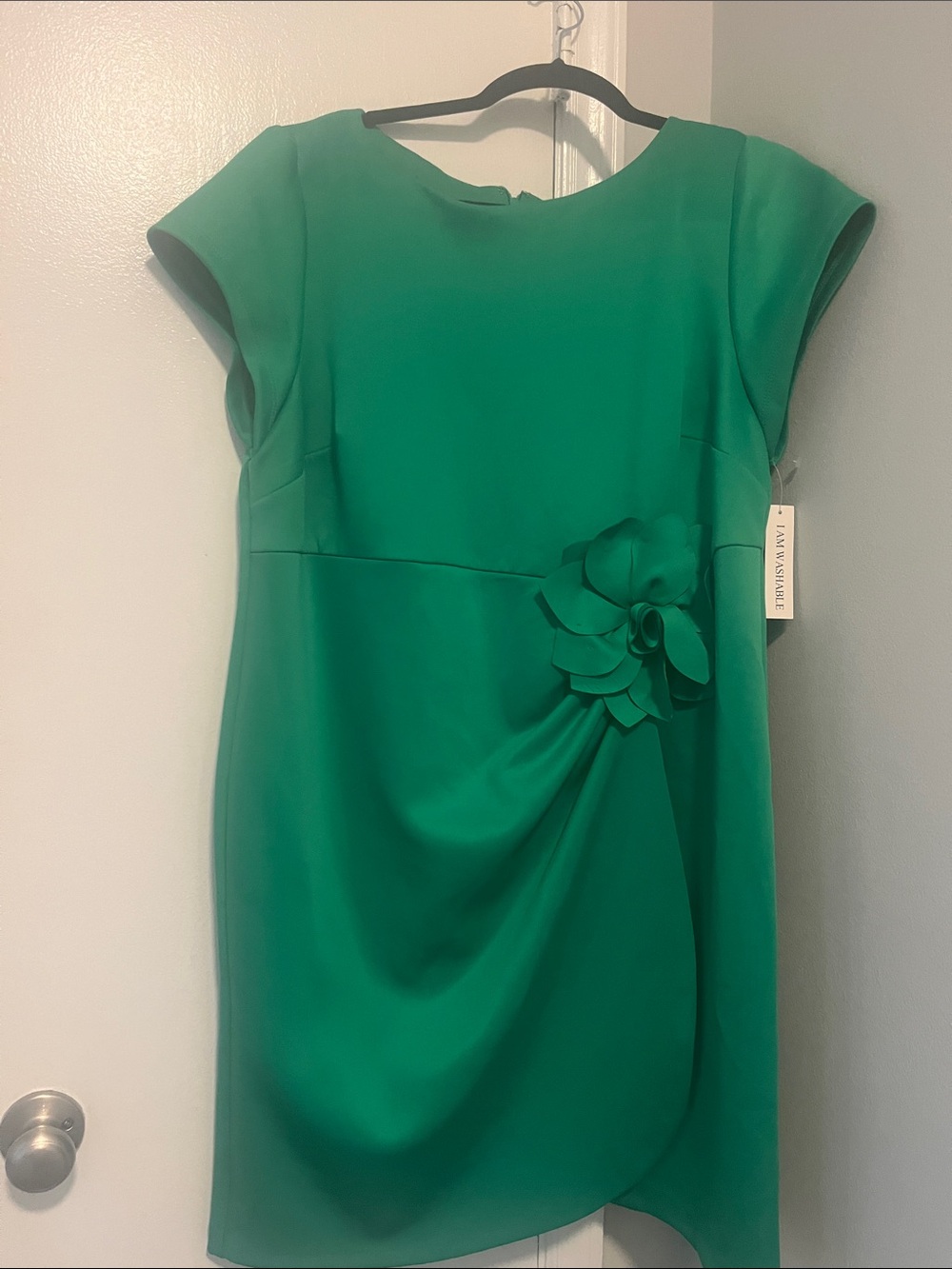 Shelby & Palmer Green Floral-Applique Women's Formal Dress